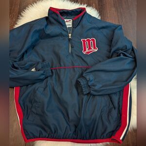 Vintage Minnesota Twins Majestic Windbreaker Light Jacket 1/2 Zip MLB M Medium